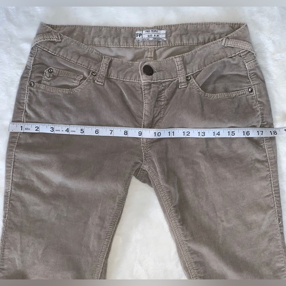 Free People Tan Skinny Corduroy Pants Sz 26 - Picture 11 of 12